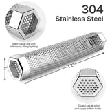 BBQs & Accessories: Hexagon Bbq Smoker Tube Stainless Steel Grill Accessory Smoking Box Long Lasting - 6Inch