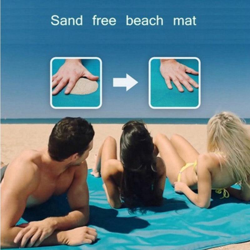 Sand Free Beach Mat Blanket Sand Proof Magic Sandless Sand Dirt & Dust Disappear - Green