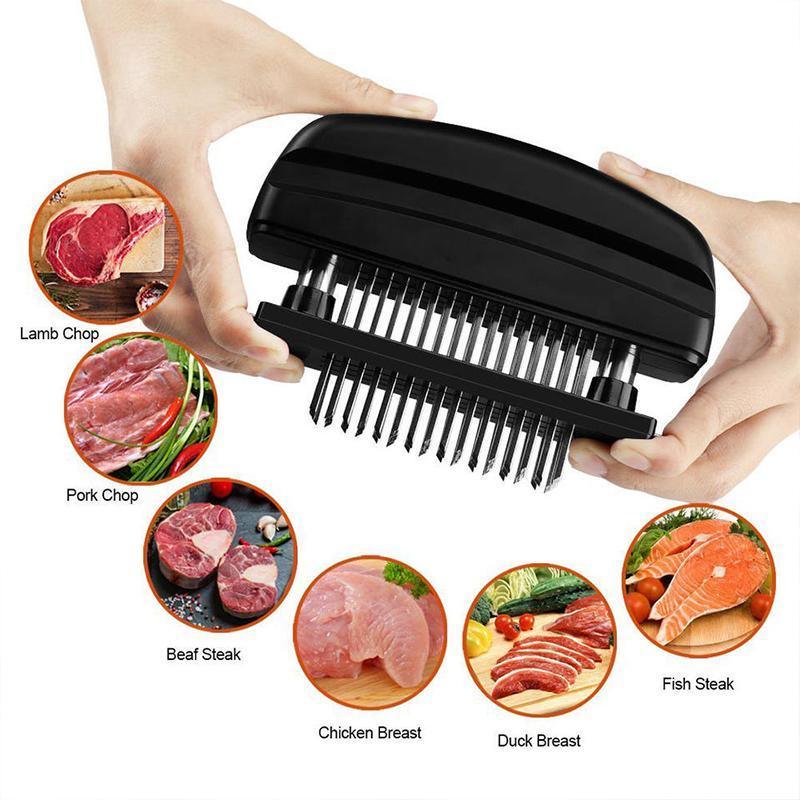 Kitchen Utensils: 48-Blade Stainless Steel Meat Tenderizer Tool for Steak Pork Chicken Lamb