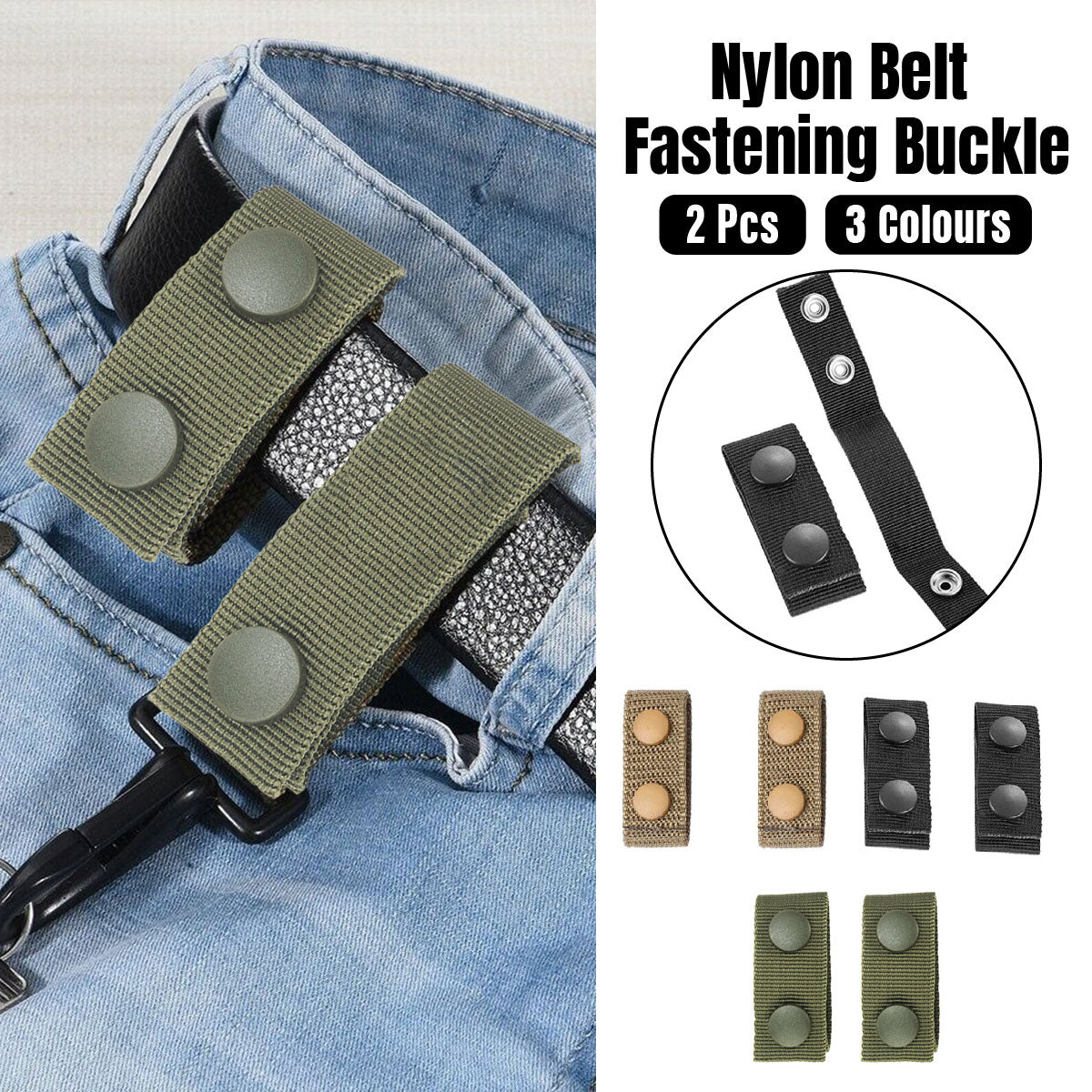 Camping Appliances: 2PCS Outdoor Tactical Belt Loop Snap On Retainer Buckle Clip Holder Hiking Gear - Black