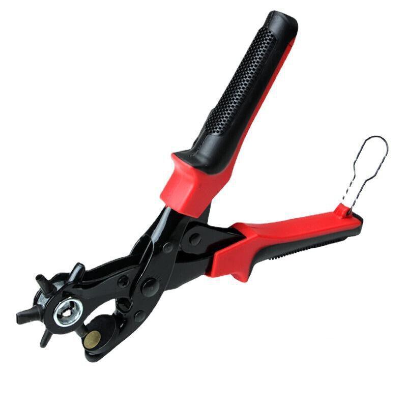 Hand Tools: Heavy Duty Leather Hole Punch Tool with 6 Size Revolving Head for Belt and Fabric