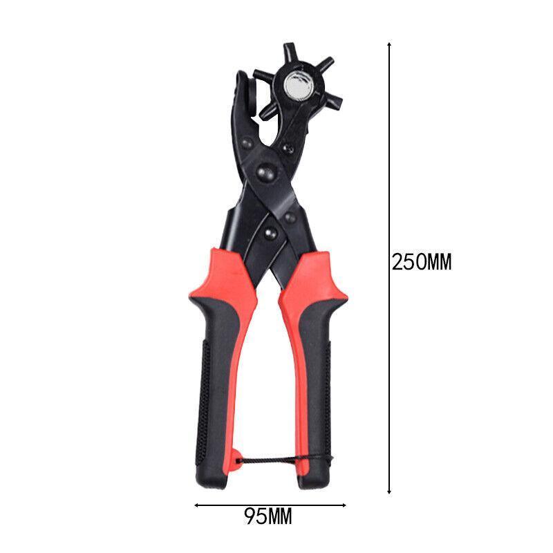 Hand Tools: Heavy Duty Leather Hole Punch Tool with 6 Size Revolving Head for Belt and Fabric