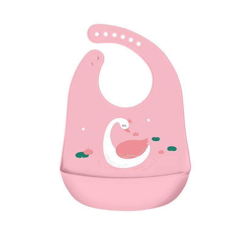 Baby Health & Grooming Kits: Silicone Waterproof Feeding Bib Apron with Pouch Easy to Clean Smock for Mealtime Use - Owl