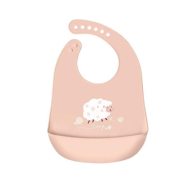 Baby Health & Grooming Kits: Silicone Waterproof Feeding Bib Apron with Pouch Easy to Clean Smock for Mealtime Use - Owl