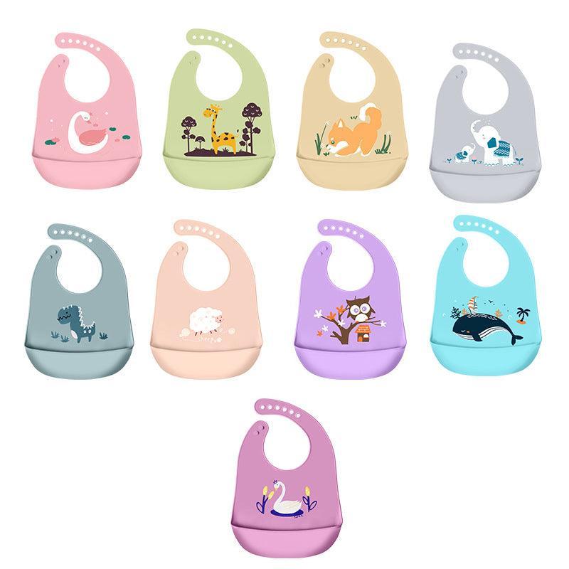 Baby Health & Grooming Kits: Silicone Waterproof Feeding Bib Apron with Pouch Easy to Clean Smock for Mealtime Use - Sheep