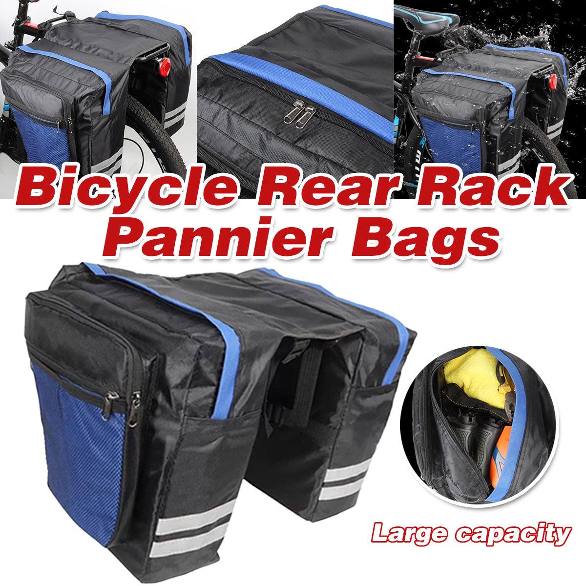 Bicycle Parts: Bike Bicycle Rear Rack Pannier Bags Back Waterproof Seat Box Saddle Carry Bag