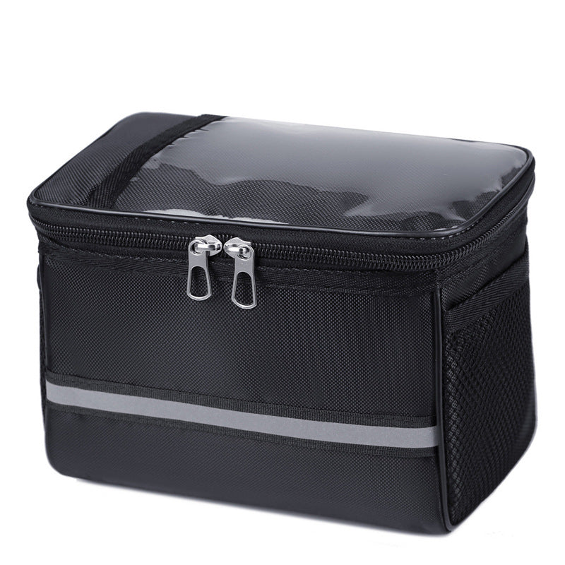 Bicycle Bags: Waterproof Bicycle Handlebar Bag with Touchscreen Phone Pocket and Reflective Strip