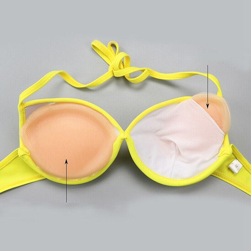 Nursing & Feeding: Triangle Push-Up Silicone Bra Inserts Breasts Pad Bikini Bra Cleavage Enhancers - Transparent-Small