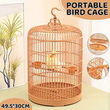 Bird Cages & Stands: Luxury Portable Bird Cage Round Design Travel Pet Carrier for Small Birds