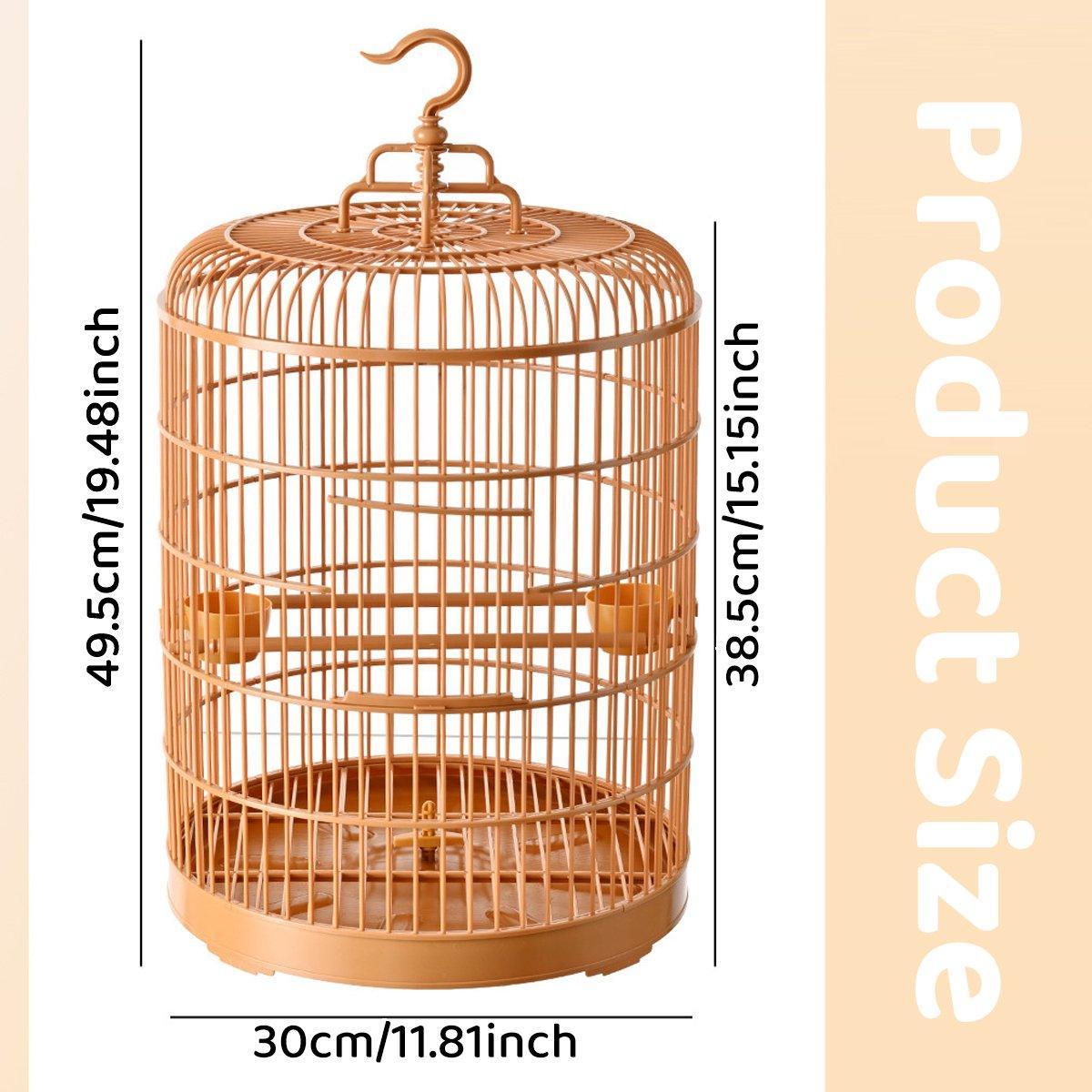 Bird Cages & Stands: Luxury Portable Bird Cage Round Design Travel Pet Carrier for Small Birds