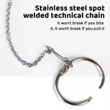 Coop & Hutch Accessories: Parrot Neck Collar Stainless Steel Bird Chain Training Adjustable Bird Leash - L-Diameter 2.2cm