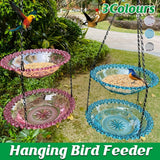 Bird Cage Accessories: Outdoor Hanging Bird Feeder Bath Garden Patio Decoration for Attracting Birds - Grey