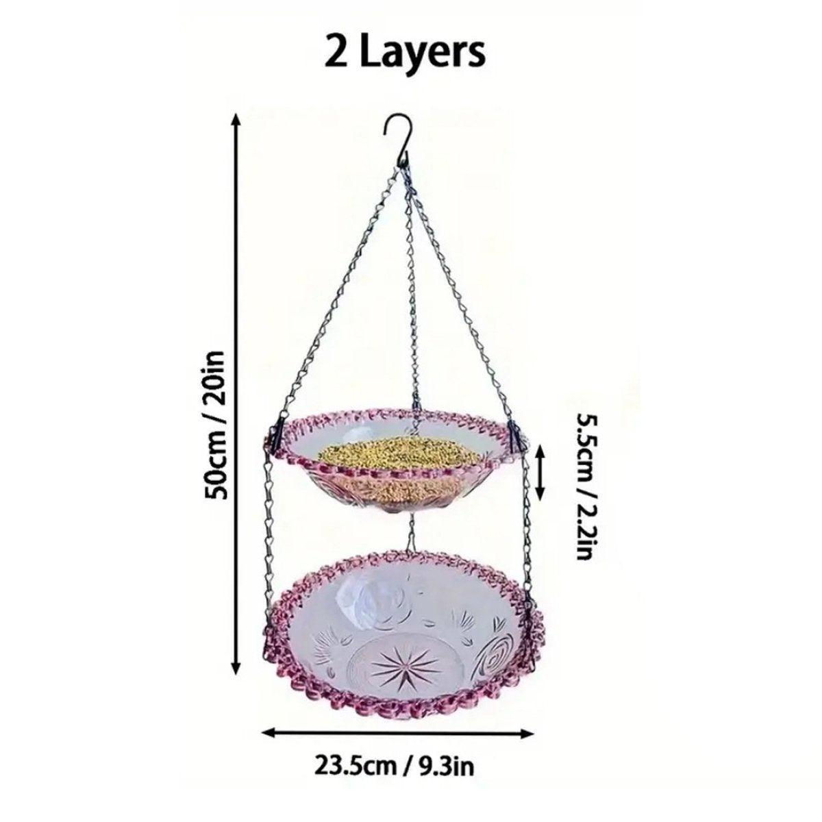 Bird Cage Accessories: Outdoor Hanging Bird Feeder Bath Garden Patio Decoration for Attracting Birds - Purple