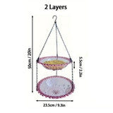 Bird Cage Accessories: Outdoor Hanging Bird Feeder Bath Garden Patio Decoration for Attracting Birds - Purple