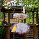Bird Cage Accessories: Outdoor Hanging Bird Feeder Bath Garden Patio Decoration for Attracting Birds - Purple