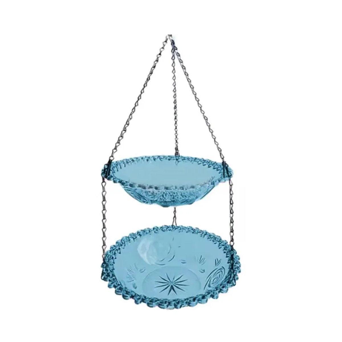 Bird Cage Accessories: Outdoor Hanging Bird Feeder Bath Garden Patio Decoration for Attracting Birds - Purple