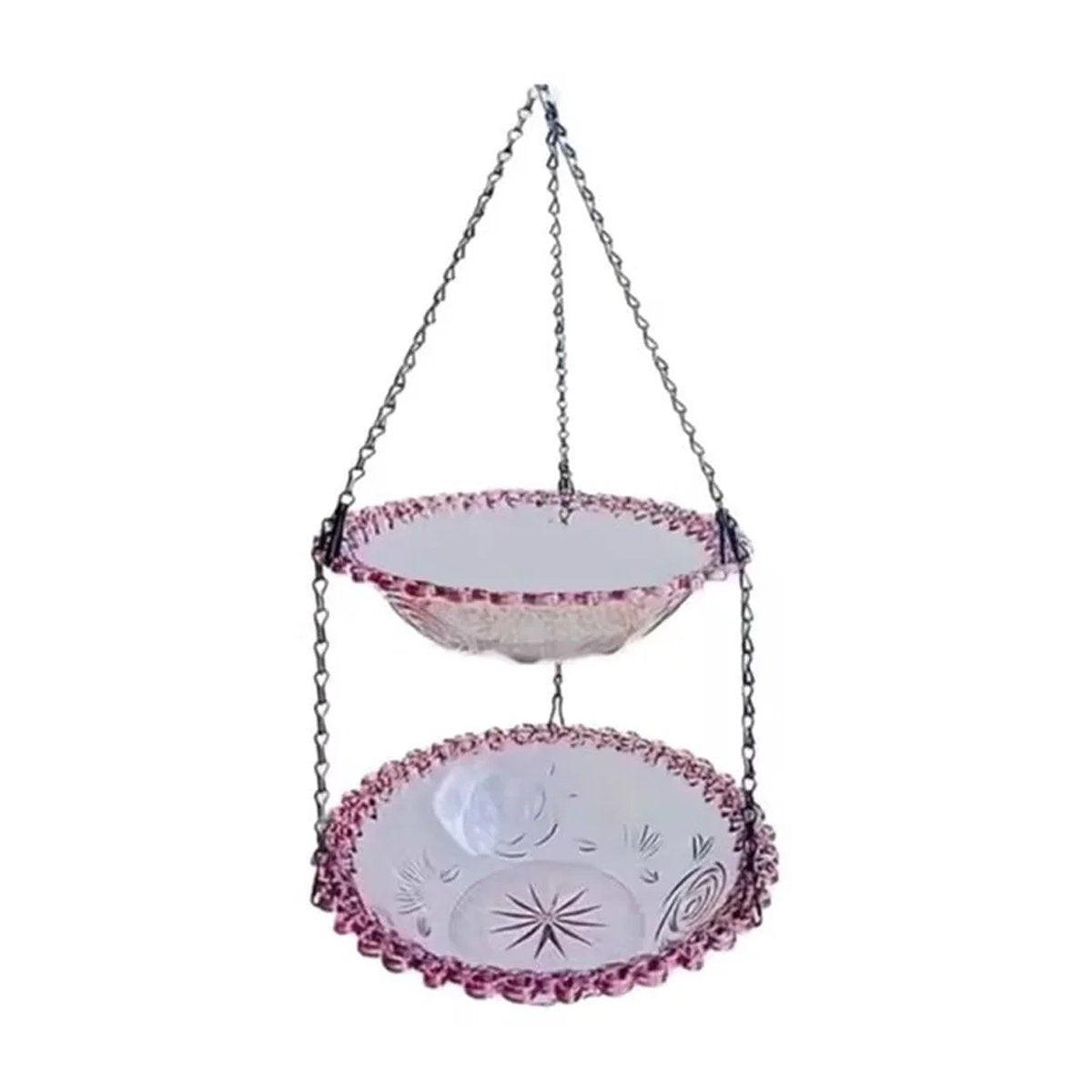 Bird Cage Accessories: Outdoor Hanging Bird Feeder Bath Garden Patio Decoration for Attracting Birds - Purple