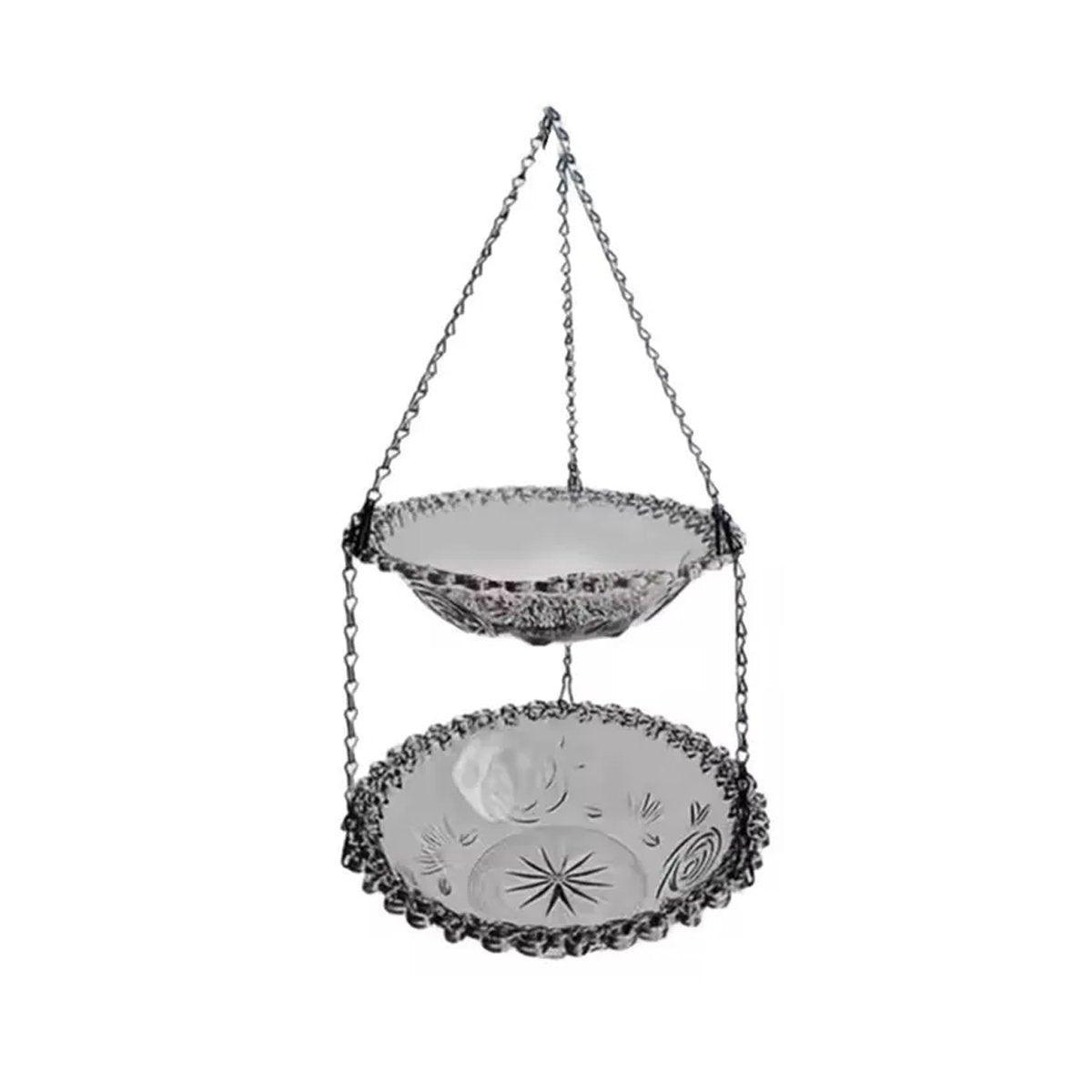 Bird Cage Accessories: Outdoor Hanging Bird Feeder Bath Garden Patio Decoration for Attracting Birds - Purple