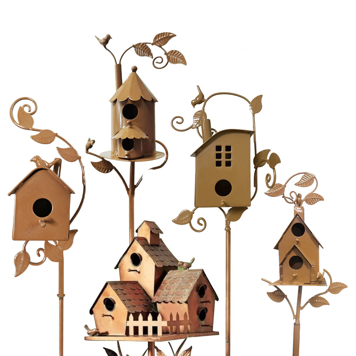 Bird Cages & Stands: Birdhouse Garden Stakes Outdoor Yard Ornaments for Lawn and Garden Decoration - A