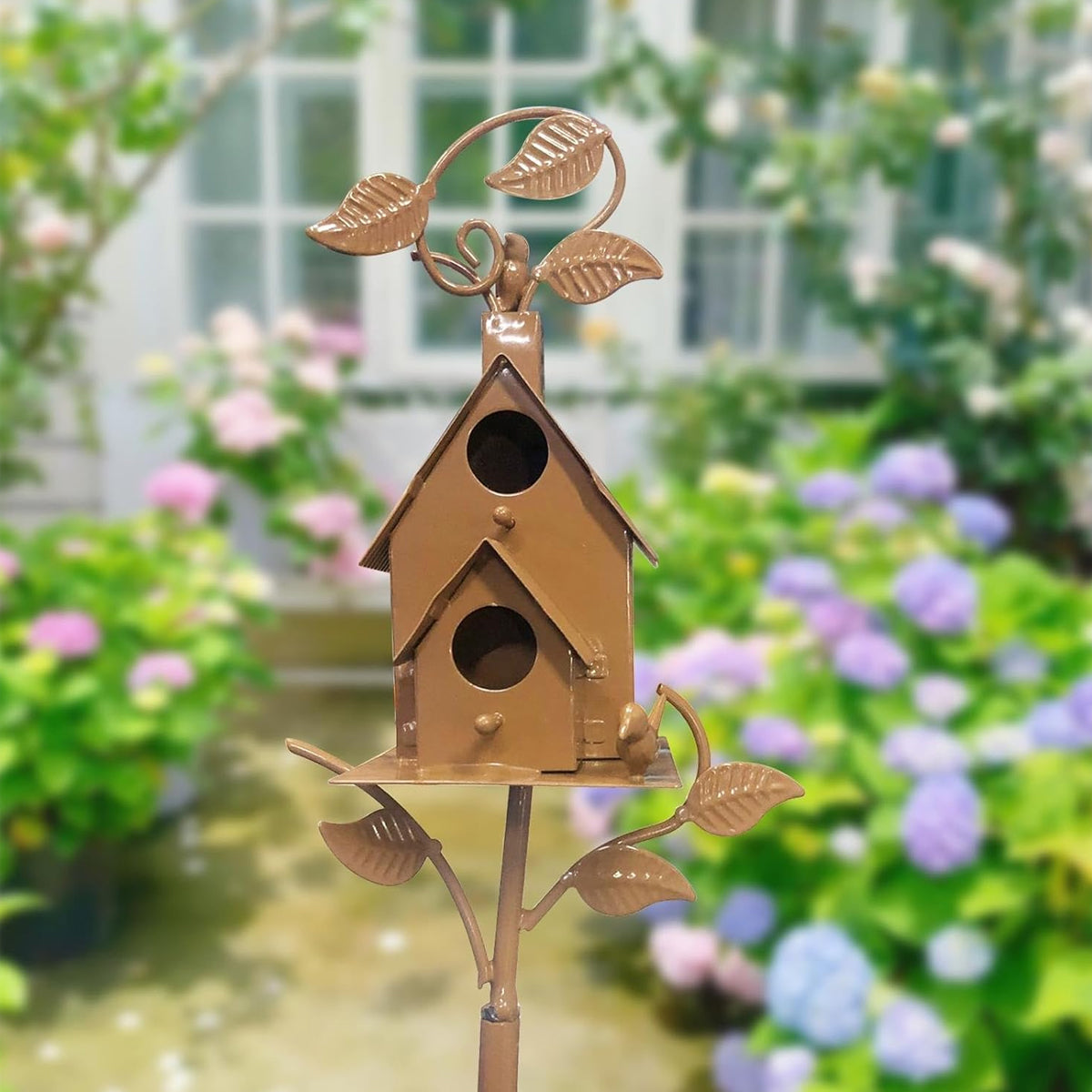 Bird Cages & Stands: Birdhouse Garden Stakes Outdoor Yard Ornaments for Lawn and Garden Decoration - A