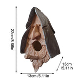 Bird Cages & Stands: Human Face Birdhouse Resin Garden Ornament Outdoor Bird Nest Decor Statue