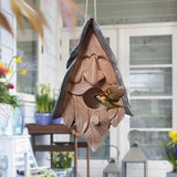 Bird Cages & Stands: Human Face Birdhouse Resin Garden Ornament Outdoor Bird Nest Decor Statue