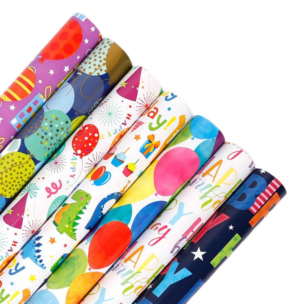 Gift Bags: 3 Pack Colorful Celebration with Premium Present Wrapping Paper - QQLW