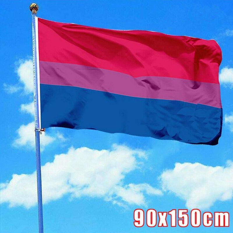 Outdoor Decorations & Lights: Bisexual Large Flag 150X90Cm Bi Sexual Pride Lgbt Lesbian Gay Rainbow Mardi Gras