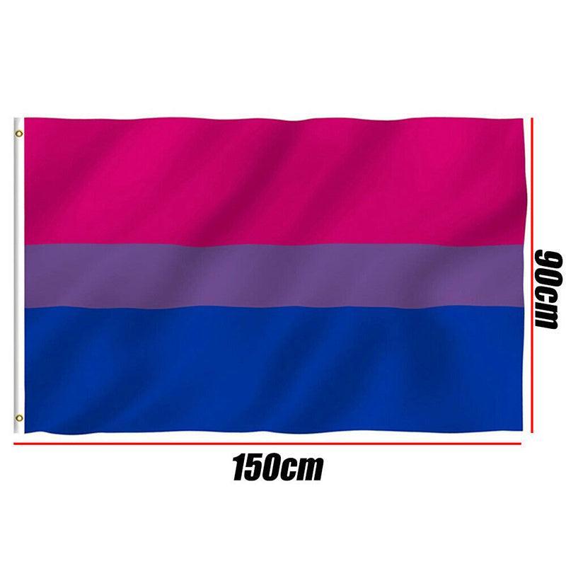 Outdoor Decorations & Lights: Bisexual Large Flag 150X90Cm Bi Sexual Pride Lgbt Lesbian Gay Rainbow Mardi Gras