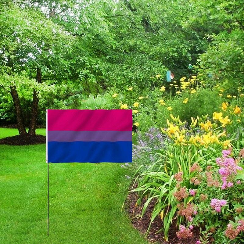 Outdoor Decorations & Lights: Bisexual Large Flag 150X90Cm Bi Sexual Pride Lgbt Lesbian Gay Rainbow Mardi Gras