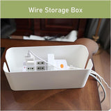 Bathroom Cabinets, Cupboards & Storage: Large Cable Wire Storage Box Case Cord Management Socket Tidy Organizer with Lid - Black S