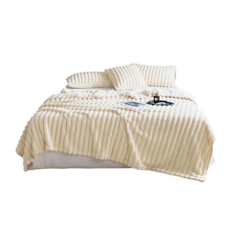 Blankets & Throws: Plush Blanket Leisure Blanket Autumn Winter Warm Nap Throw Soft Cozy - Khaki-100x150cm