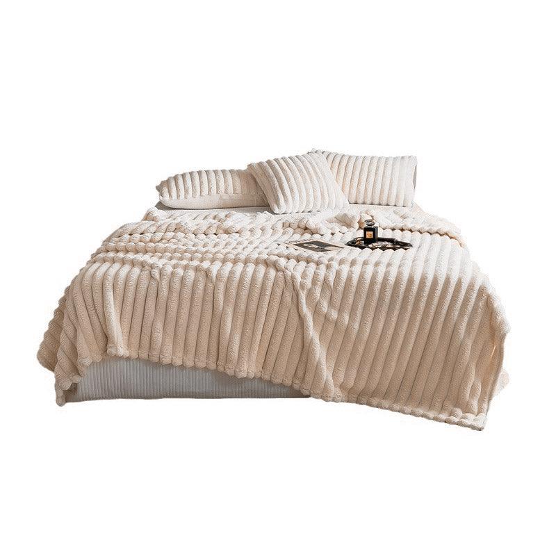 Blankets & Throws: Plush Blanket Leisure Blanket Autumn Winter Warm Nap Throw Soft Cozy - Khaki-150x200cm
