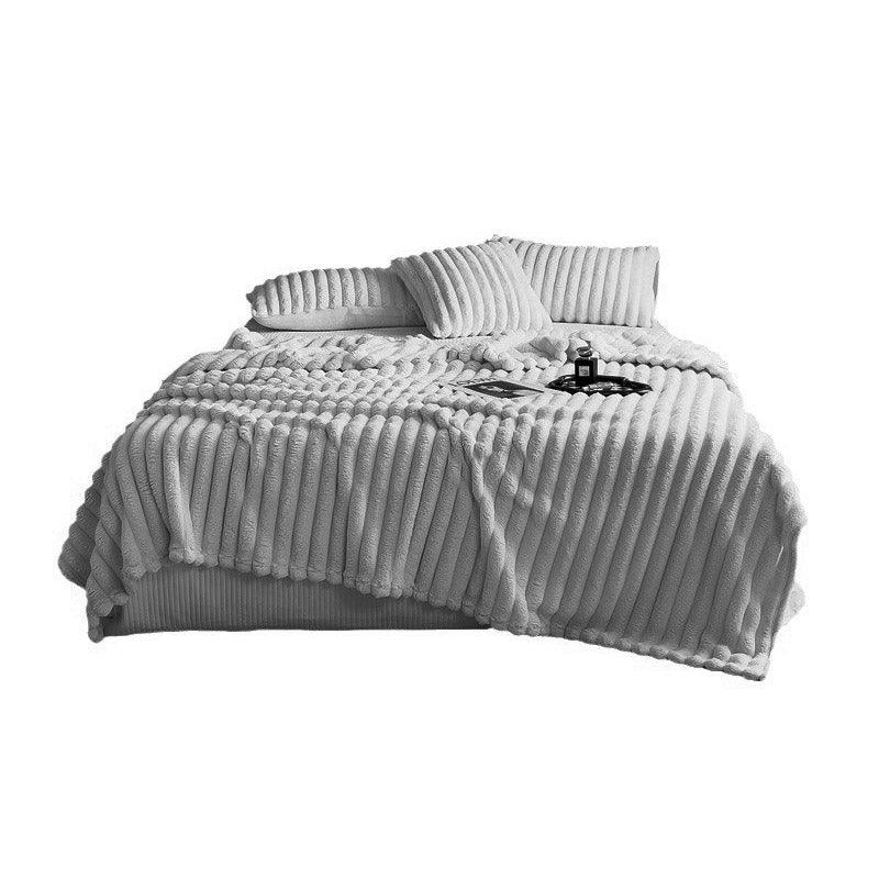 Blankets & Throws: Plush Blanket Leisure Blanket Autumn Winter Warm Nap Throw Soft Cozy - Khaki-150x200cm