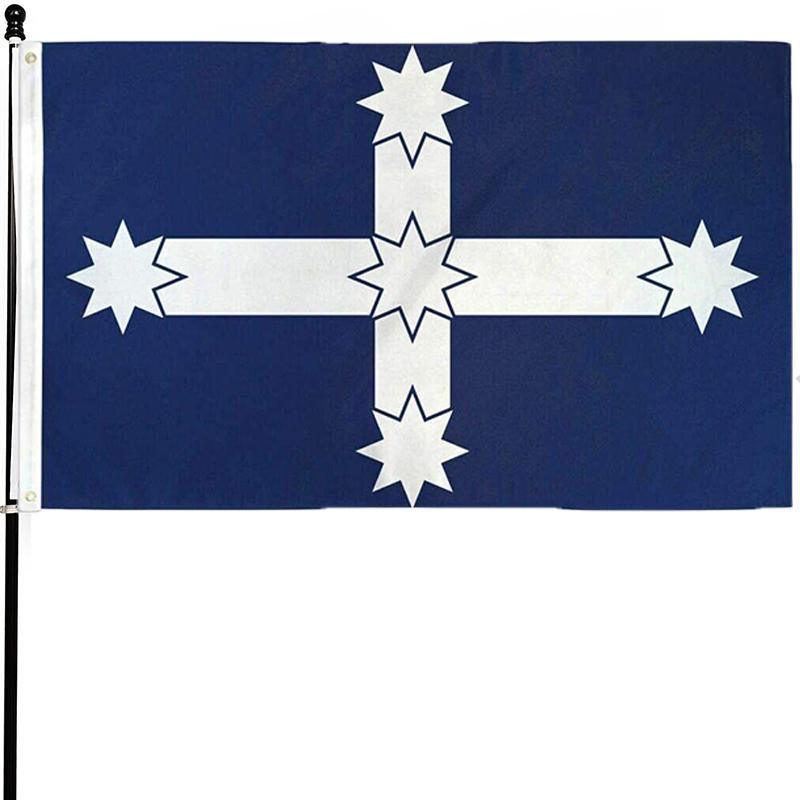 Outdoor Decorations & Lights: Eureka Stockade Flag 90x150cm Southern Cross Australian Polyester Banner