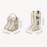 Shoe Storage: 4PCS Beige Travel Shoe Bag Home Boot Storage Visual Dustproof Long Short Covers