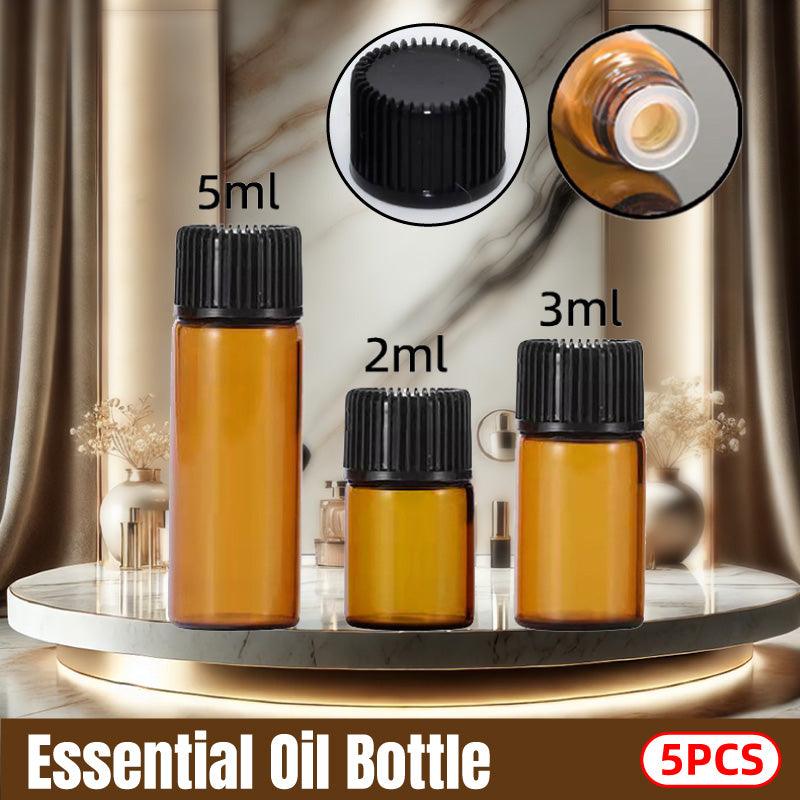 Cosmetic & Toiletry Bags: 5pcs 2ml-5ml Amber Glass Orifice Reducer Bottles Sample Vial Dram Essential Oils - 2ml