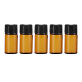 Cosmetic & Toiletry Bags: 5pcs 2ml-5ml Amber Glass Orifice Reducer Bottles Sample Vial Dram Essential Oils - 2ml