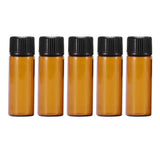 Cosmetic & Toiletry Bags: 5pcs 2ml-5ml Amber Glass Orifice Reducer Bottles Sample Vial Dram Essential Oils - 2ml