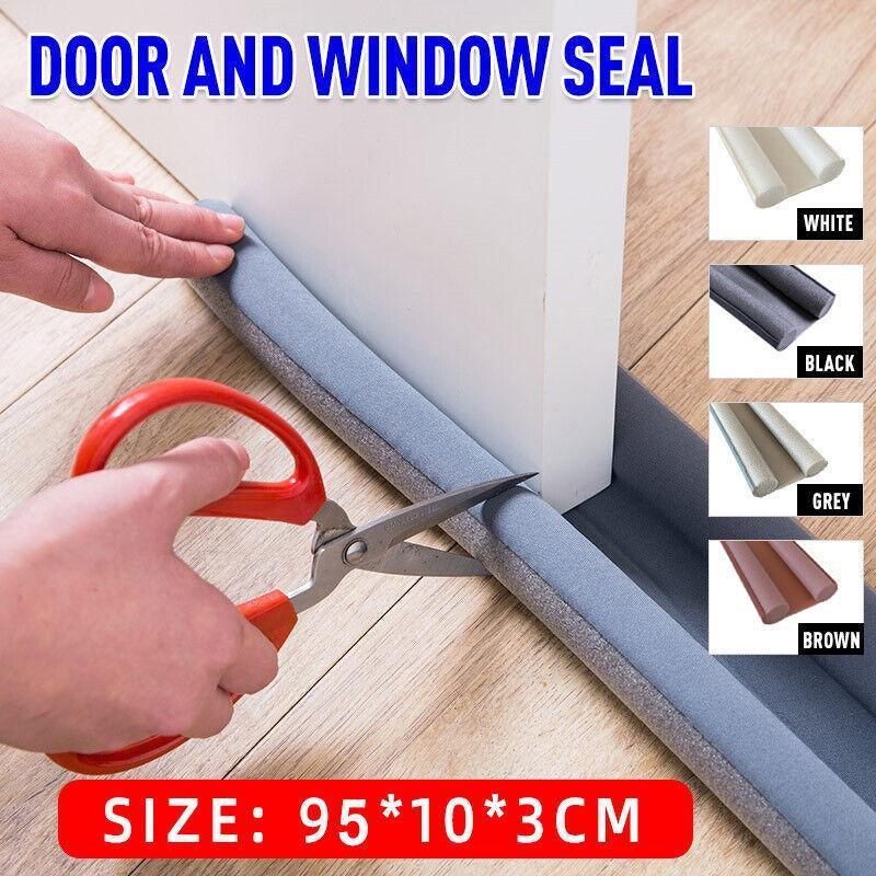 Door Hardware: Door Bottom Seal Draft Stopper Guard Threshold Sealing Strip Wind Dust Protector - Grey