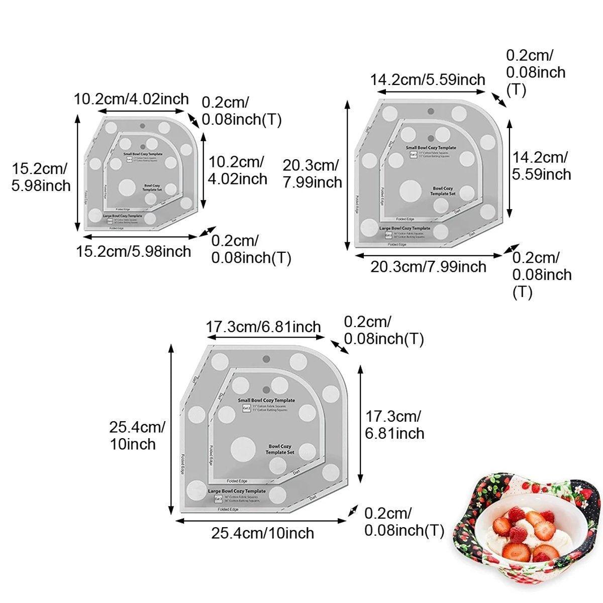 Cutlery: Quilting Ruler Bowl Mat Table Placemat Cozy Acrylic Durable Patchwork Craft Tool