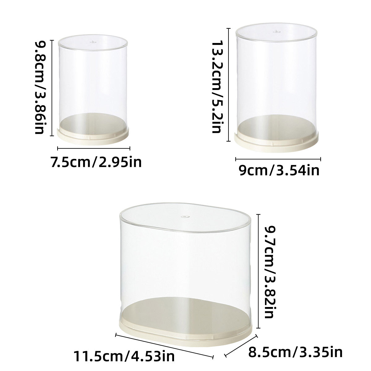 Vases & Table Decor: 2pcs Clear Acrylic Display Case Transparent Box for Collectibles Dolls Figures - M