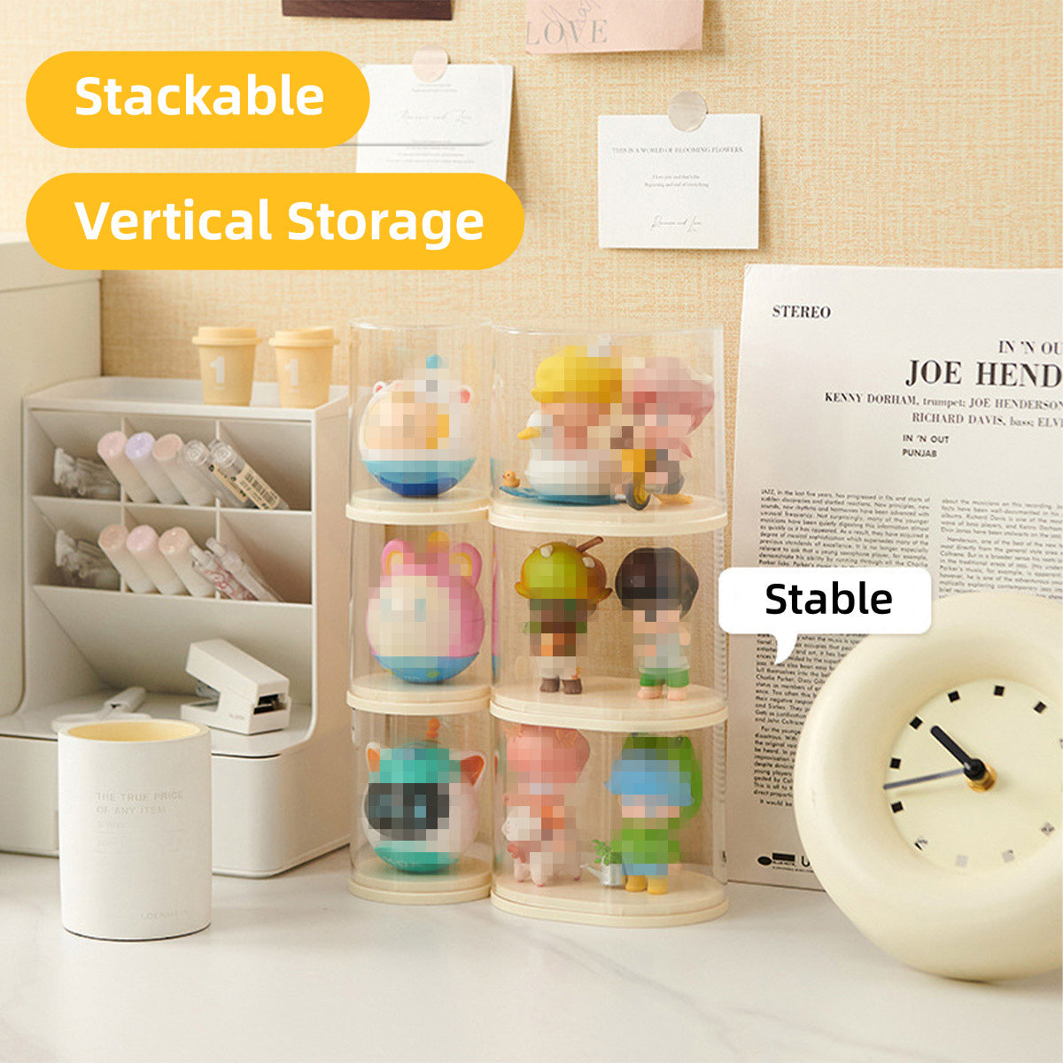 Vases & Table Decor: 2pcs Clear Acrylic Display Case Transparent Box for Collectibles Dolls Figures - M