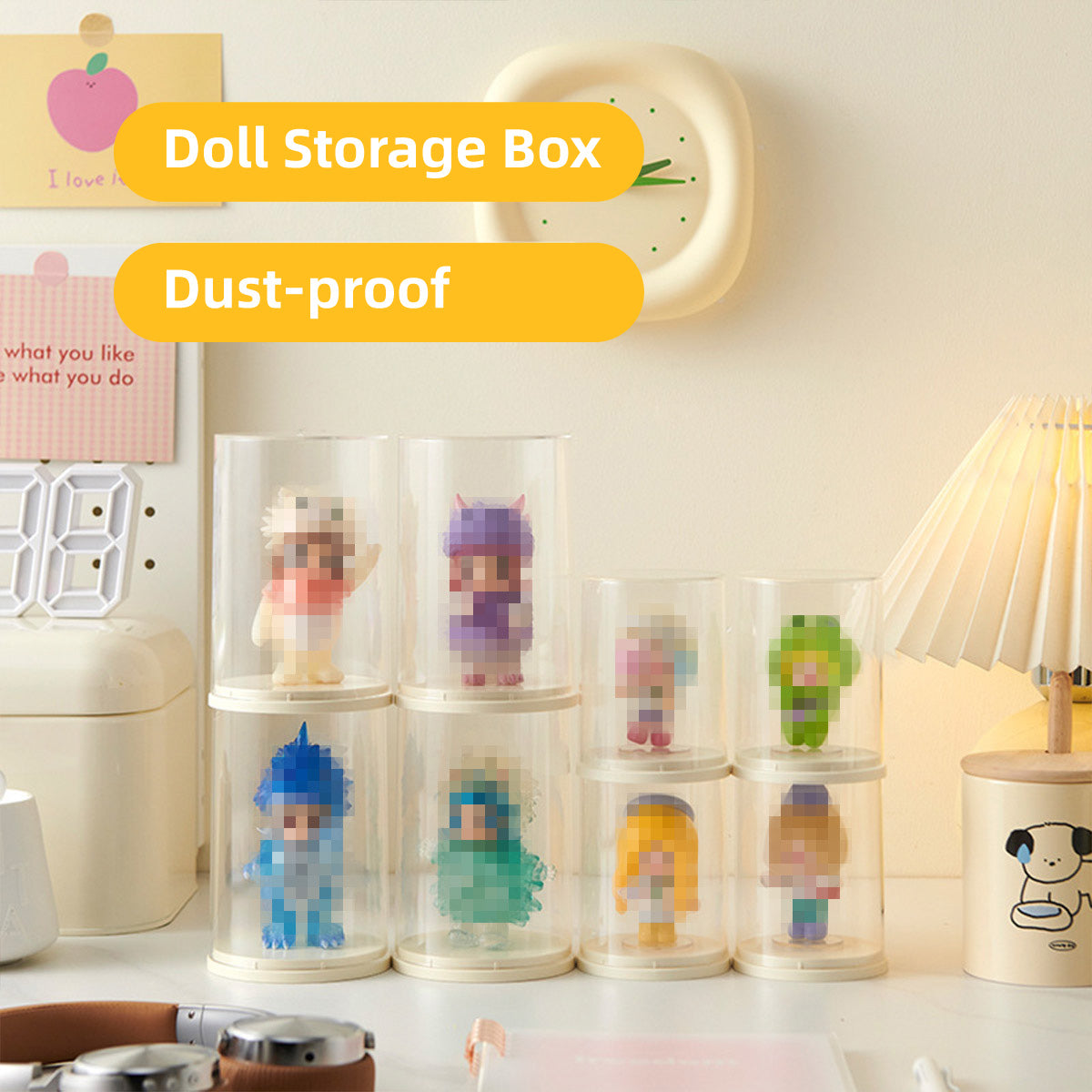 Vases & Table Decor: 2pcs Clear Acrylic Display Case Transparent Box for Collectibles Dolls Figures - M