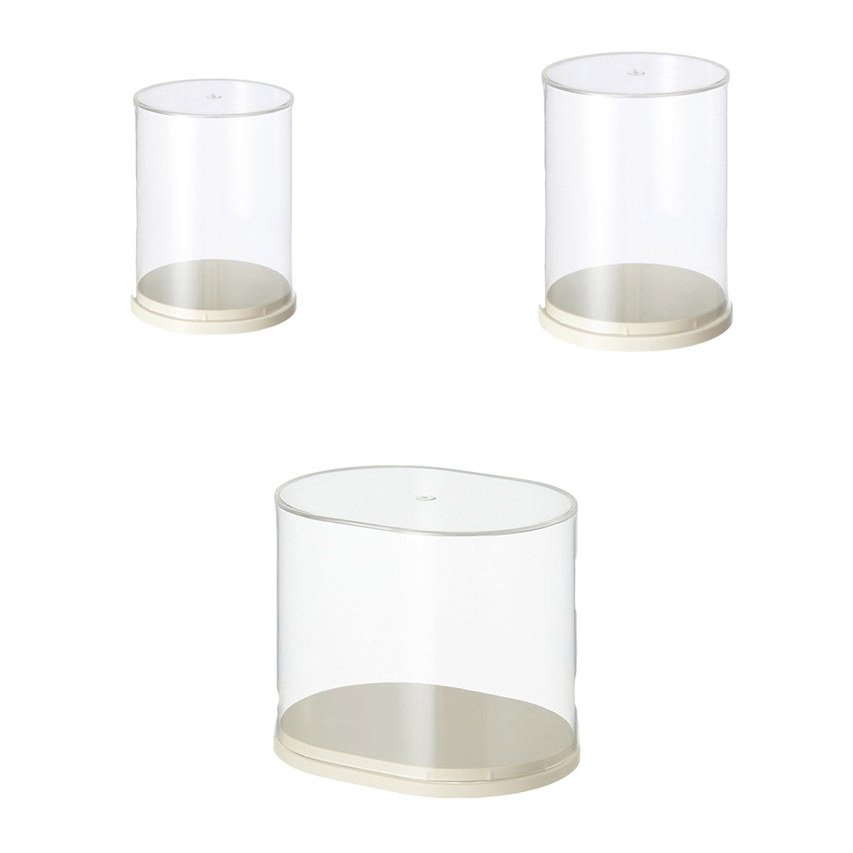 2pcs Clear Acrylic Display Case Transparent Box for Collectibles Dolls Figures - S