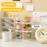 2pcs Clear Acrylic Display Case Transparent Box for Collectibles Dolls Figures - S