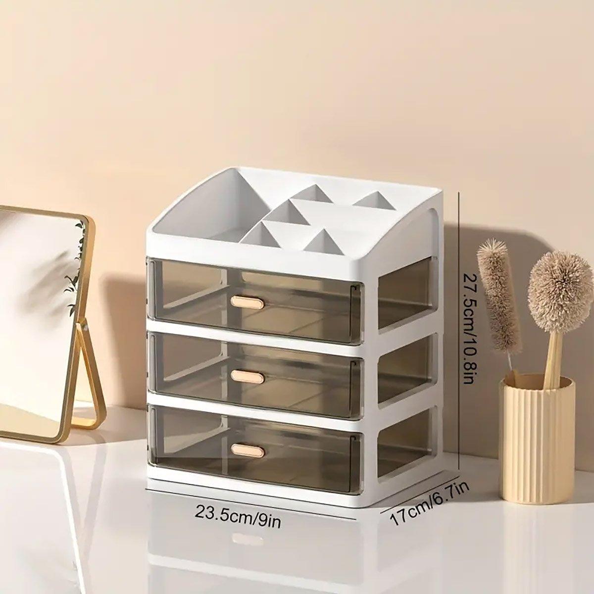 Storage Boxes: 3Layer Cosmetic Organiser Storage Drawer Case Makeup Box for Home and Bathroom