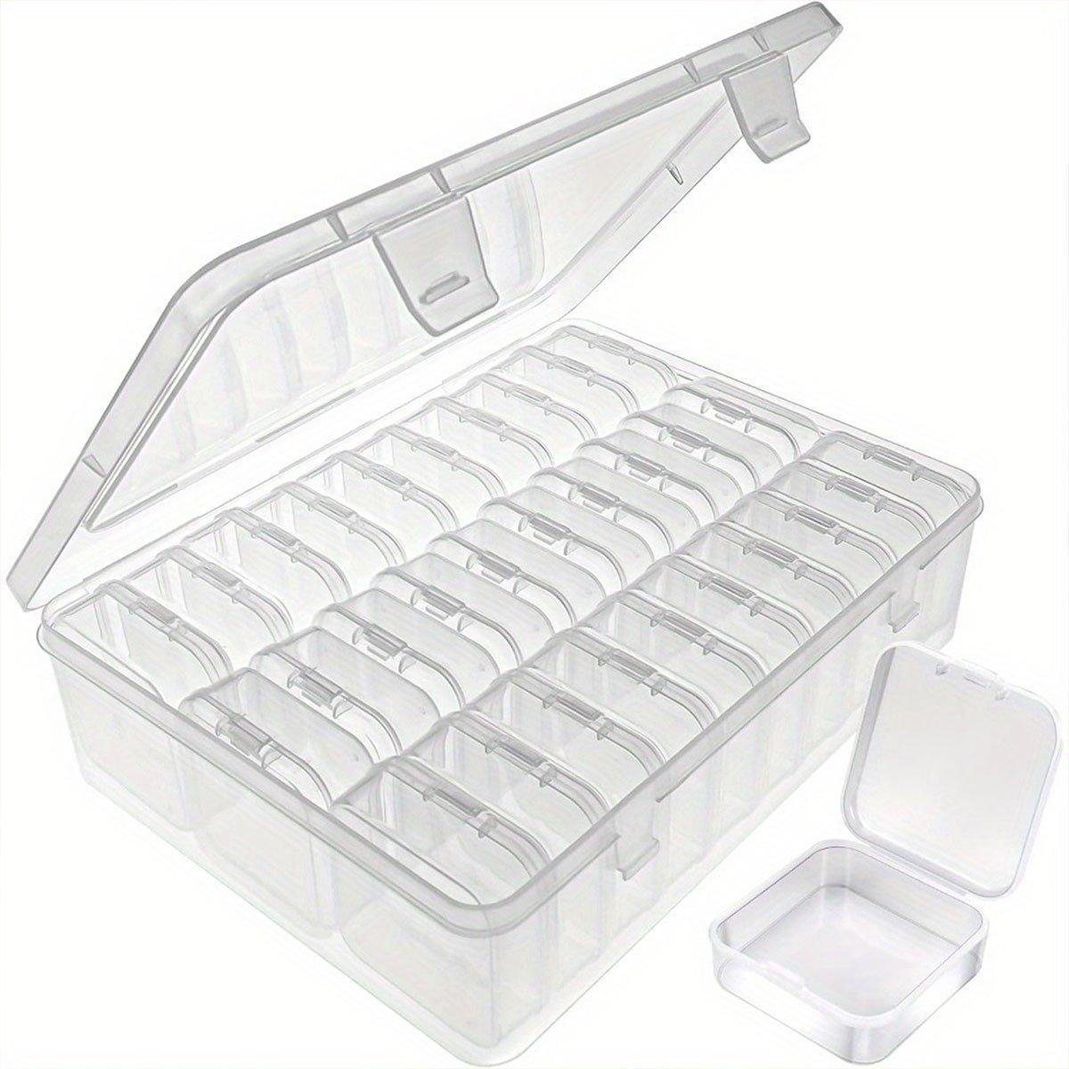 Utility Trolleys: 31PCS Plastic Home Storage Box Transparent Desktop Organizer Jewelry Beads Box