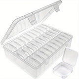 31PCS Plastic Home Storage Box Transparent Desktop Organizer Jewelry Beads Box