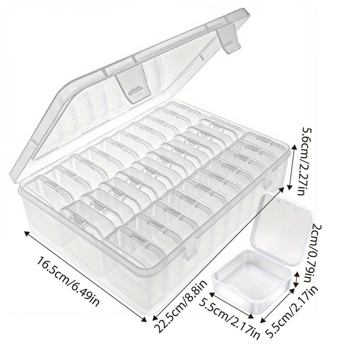 Utility Trolleys: 31PCS Plastic Home Storage Box Transparent Desktop Organizer Jewelry Beads Box